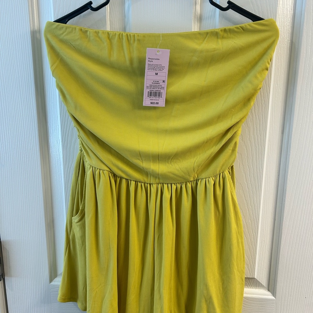 Yellow Strapless Dress